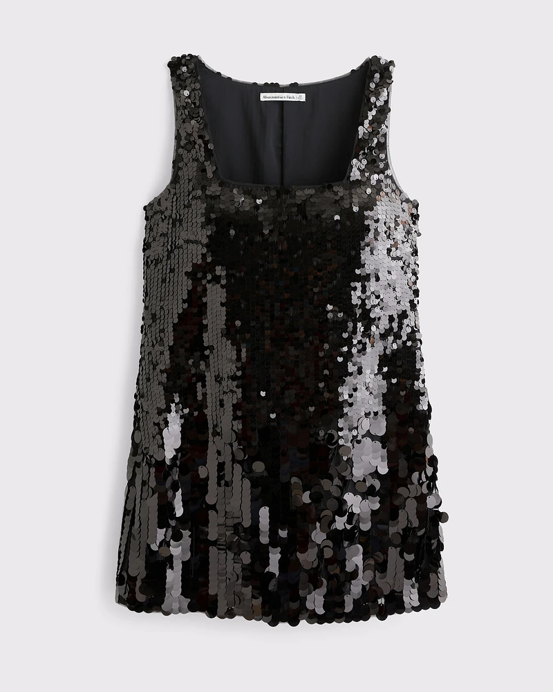 Sequin Squareneck Mini Dress