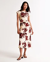 Short-Sleeve Slip Midi Dress