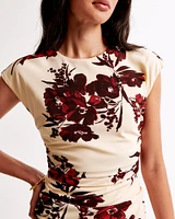 Short-Sleeve Slip Midi Dress