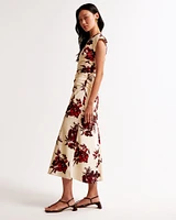 Short-Sleeve Slip Midi Dress