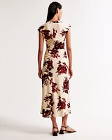 Short-Sleeve Slip Midi Dress