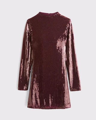 The A&F Paloma Long-Sleeve Sequin Mini Dress