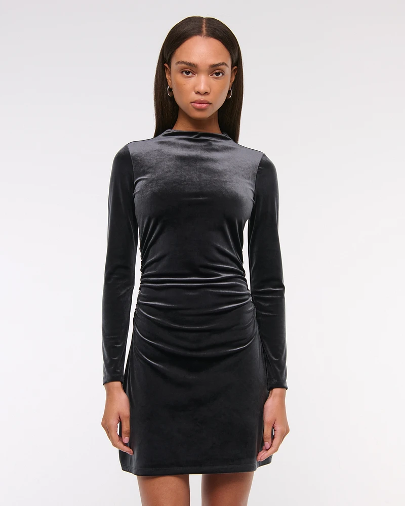 The A&F Paloma Long-Sleeve Velvet Mini Dress