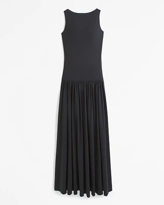 Knit Drop-Waist Maxi Dress