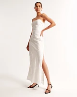 Satin Jacquard Slip Maxi Dress