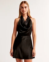 Cowl Neck Halter Mini Dress