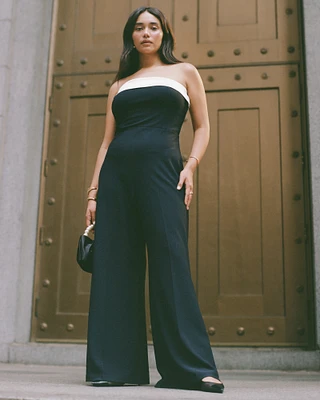 Contrast Strapless Jumpsuit