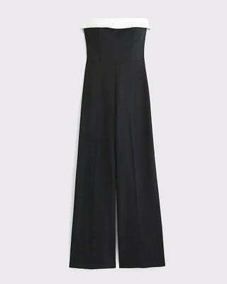 Contrast Strapless Jumpsuit