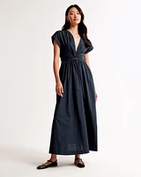 Twist-Front Midi Dress