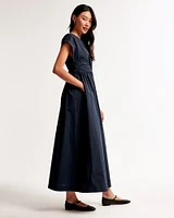 Twist-Front Midi Dress