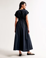 Twist-Front Midi Dress