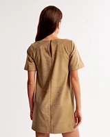 Faux Suede T-Shirt Mini Dress