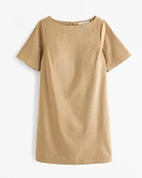 Faux Suede T-Shirt Mini Dress