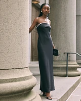 Strapless Bow Detail Maxi Dress