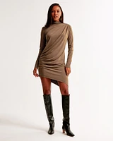 Vol. 28 Long-Sleeve Draped Mini Dress