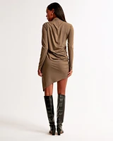 Vol. 28 Long-Sleeve Draped Mini Dress