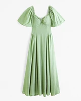Hardware Drama Puff Sleeve Maxi Dress