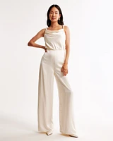 Twisty Strap Hardware Draped Jumpsuit