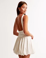 High-Neck Bubble Hem Mini Dress