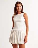 High-Neck Bubble Hem Mini Dress