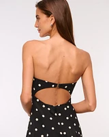 Godet Clasp-Back Midi Dress
