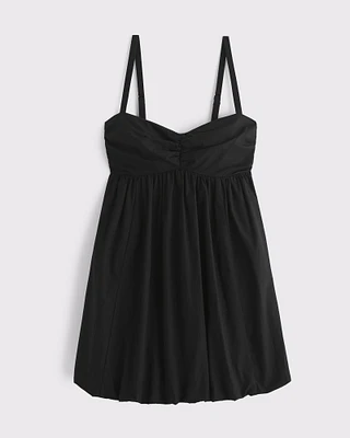 Babydoll Bubble Hem Mini Dress