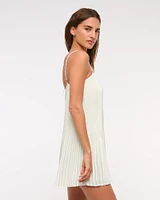 The A&F Giselle Faux Pearl Pleat Release Mini Dress