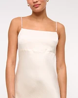 Faux Pearl Strap Maxi Dress