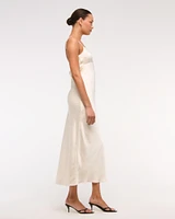 Faux Pearl Strap Maxi Dress