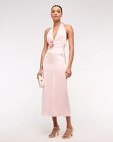 Rosette Halter Midi Dress