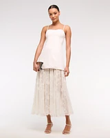 Embroidered Sheer Maxi Dress