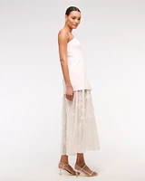 Embroidered Sheer Maxi Dress
