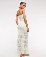 Strapless Crochet-Style Maxi Dress