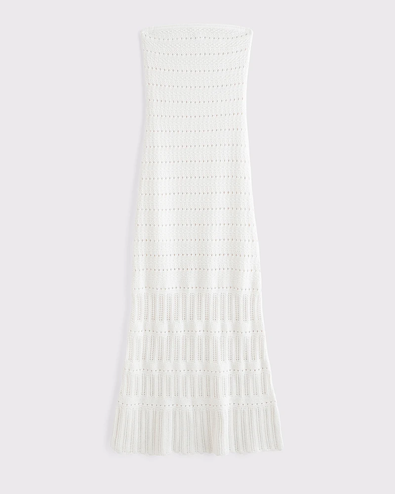 Strapless Crochet-Style Maxi Dress