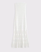 Strapless Crochet-Style Maxi Dress