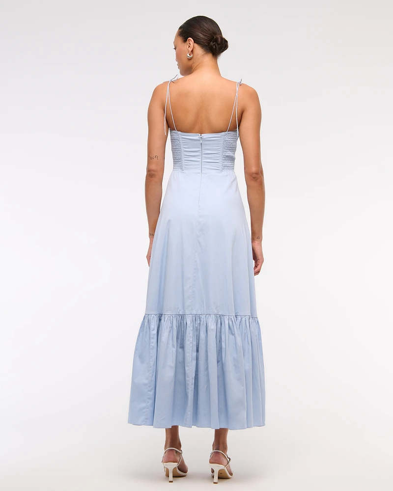 Tie-Strap Tiered Maxi Dress