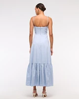 Tie-Strap Tiered Maxi Dress