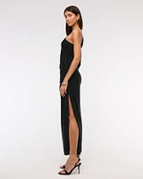 One-Shoulder Draped Maxi Dress