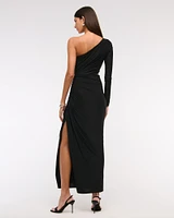 One-Shoulder Draped Maxi Dress