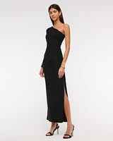 One-Shoulder Draped Maxi Dress