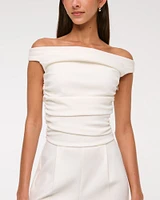 Off-The-Shoulder Draped Jumpsuit