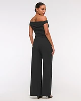 Off-The-Shoulder Draped Jumpsuit