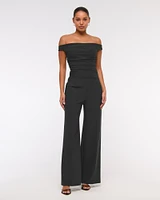 Off-The-Shoulder Draped Jumpsuit