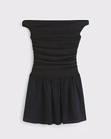 Off-The-Shoulder Ruched Mini Dress