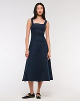 The A&F Mila Denim Midi Dress