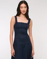 The A&F Mila Denim Midi Dress