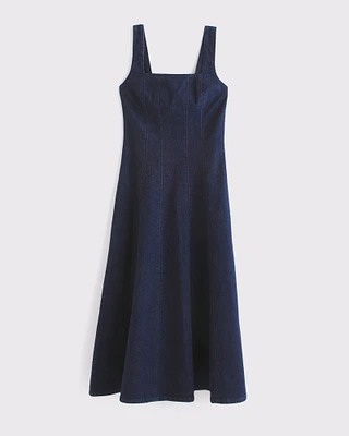 The A&F Mila Denim Midi Dress