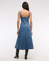 The A&F Mila Denim Midi Dress