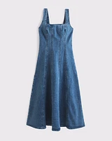 The A&F Mila Denim Midi Dress