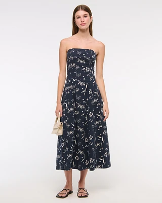 The A&F Mila Strapless Midi Dress
